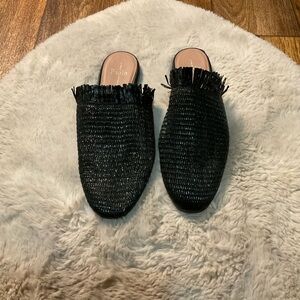 LINEA PAOLO Andine Raffia Womens Mule Black Size US 11 Slide Shoes‎ Slip On Text